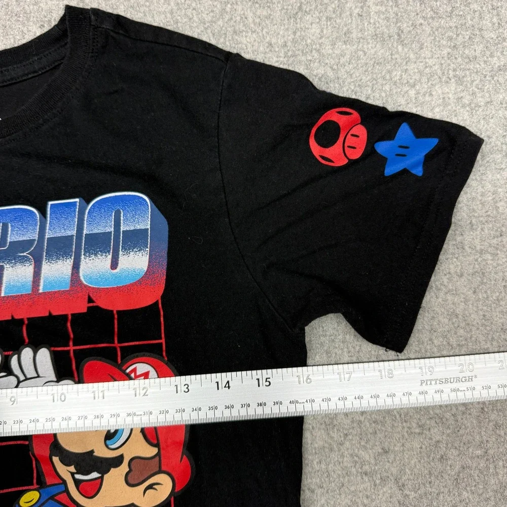 Nintendo Super Mario Luigi Graphic T-Shirt Size 10/12 Black Short Sleeve Youth